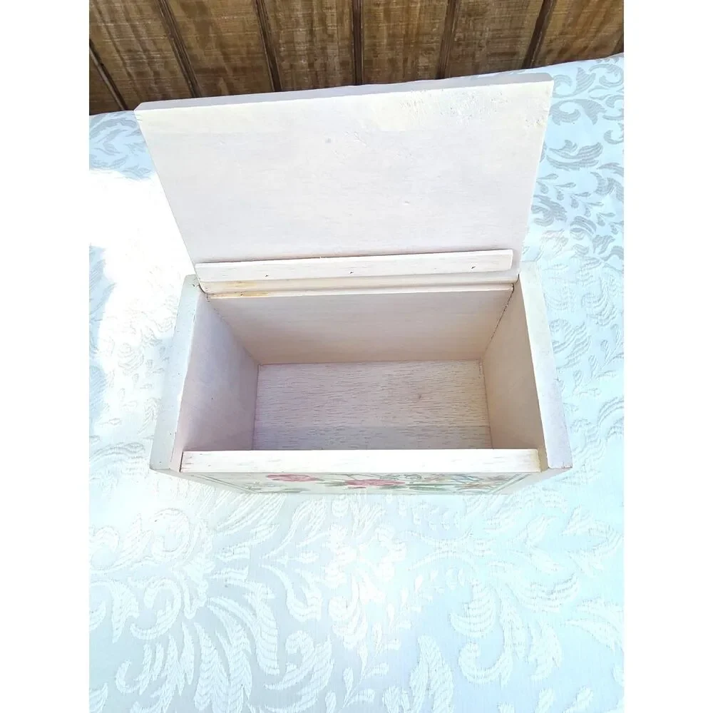Vintage Kamenstein wood recipe box Floral Butterfly Cottage Decor Grandma Decor